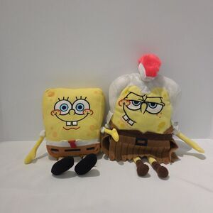 Lot Of 2 Spongebob Squarepants Medieval Knight Plush Nickelodeon 2021 10-12in